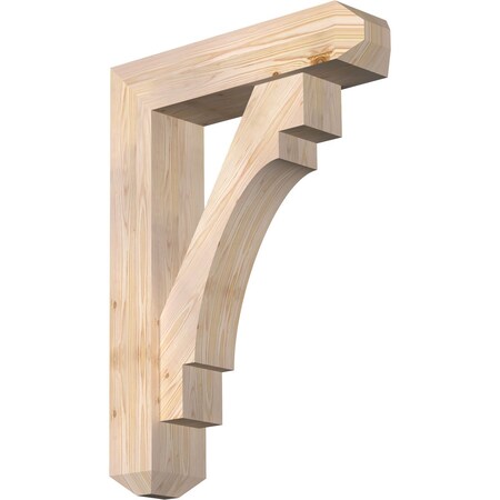 Ekena Millwork Merced Craftsman Smooth Bracket w/ Offset Brace, Douglas Fir, 7 1/2"W x 30"D x 42"H BKT0806X30X42MRC04SDF